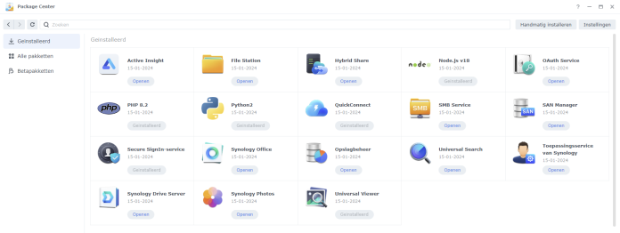 Synology pakketten